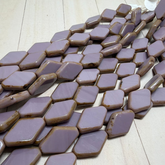 Light Purple Diamond with Travertine Edge 20mm