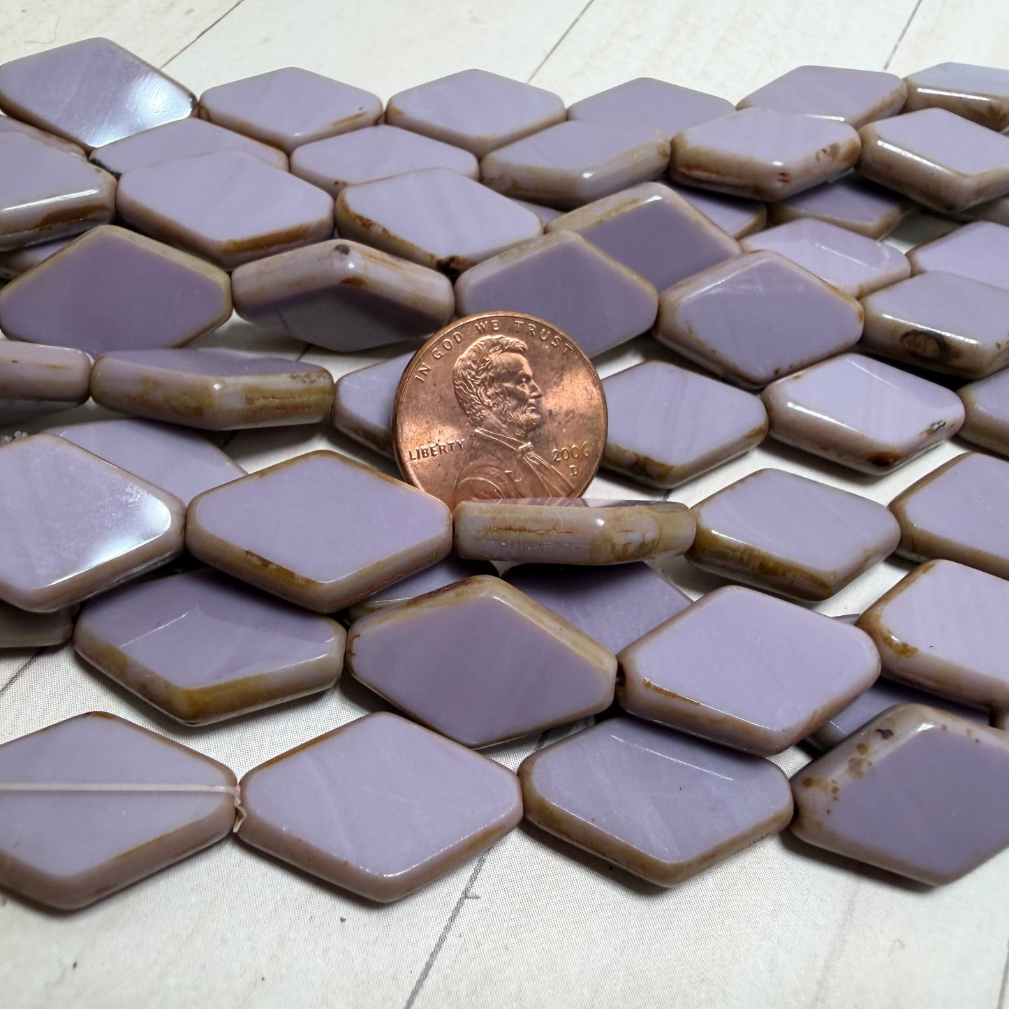 Light Purple Diamond with Travertine Edge 20mm