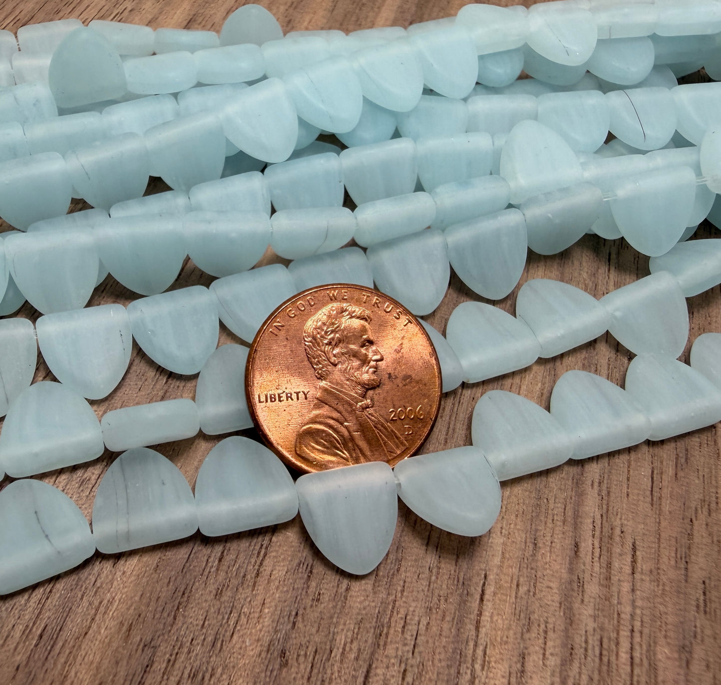 Light Blue Triangle Drop 9mm