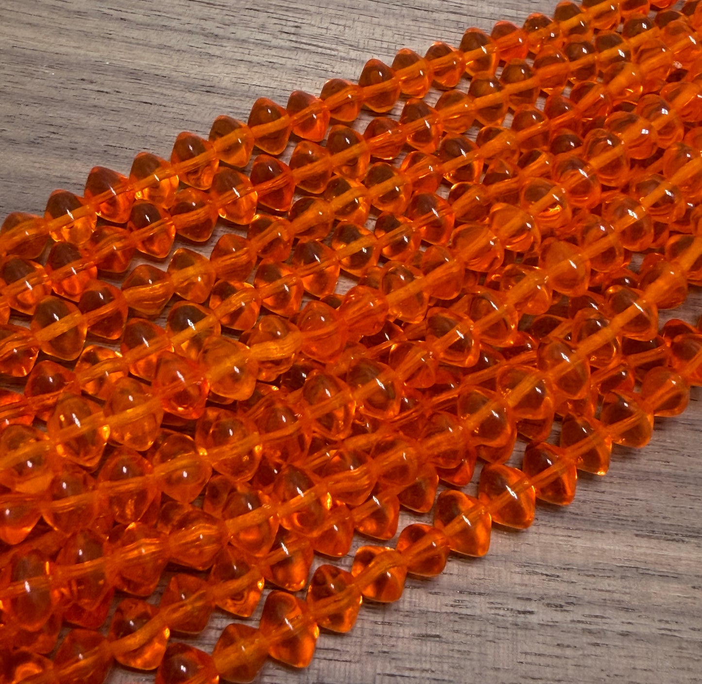 Squishy Saucer - Orange 6x8mm, 37 Beads