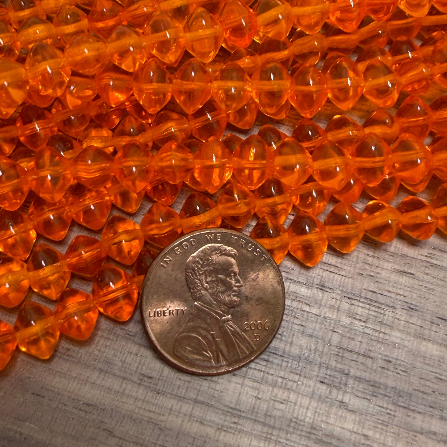 Squishy Saucer - Orange 6x8mm, 37 Beads
