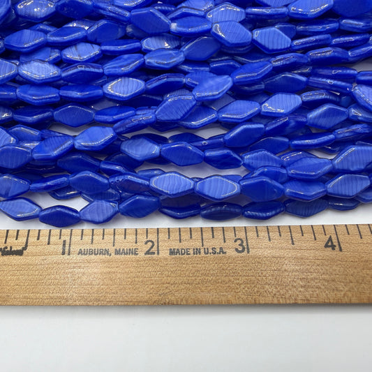 Blue Flat Diamond, 12mm, 17 Beads