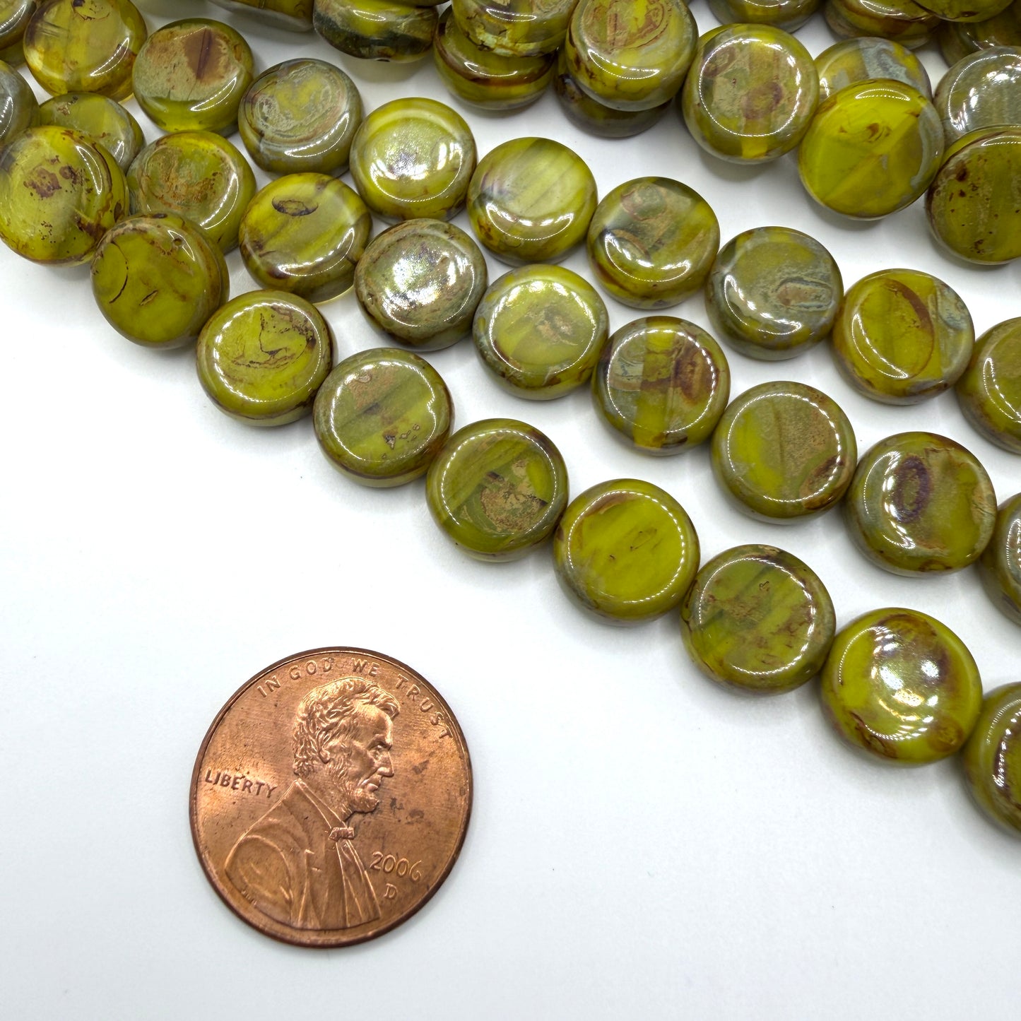 Chartreuse Crystal Travertine Disc