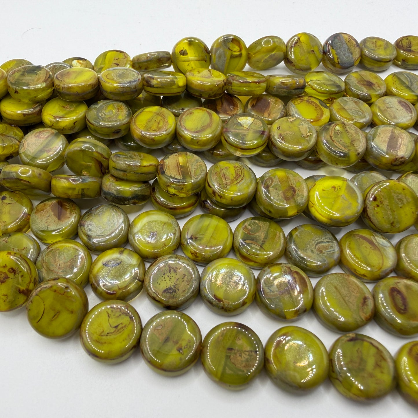 Chartreuse Crystal Travertine Disc