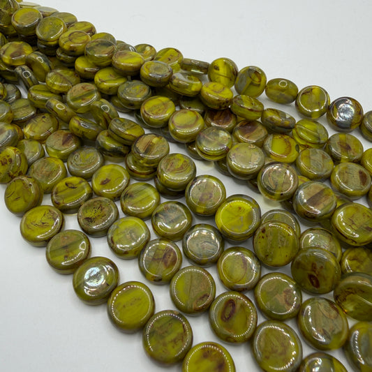 Chartreuse Crystal Travertine Disc