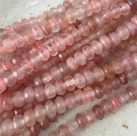 Pink/Crystal Faceted Rondell