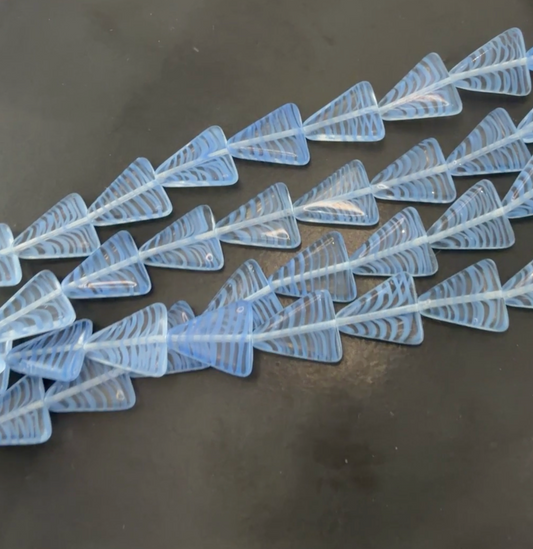 Blue/Crystal Tiger Striped Triangle