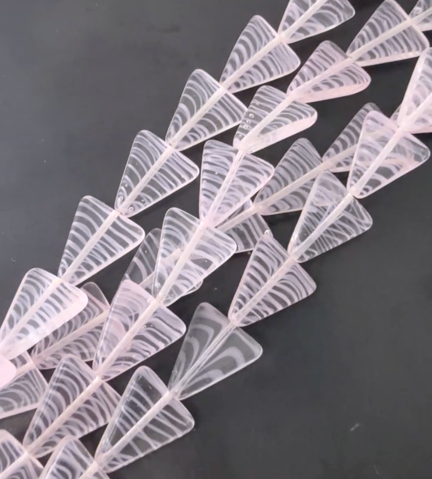 Light Pink/Crystal Tiger Striped Triangle