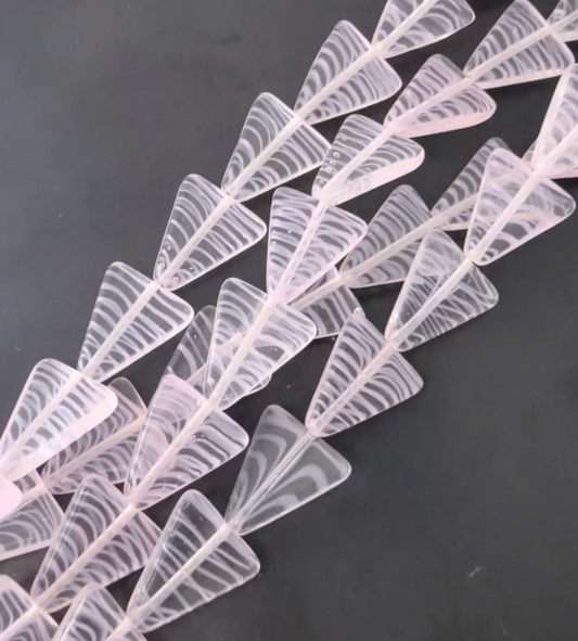 Light Pink/Crystal Tiger Striped Triangle