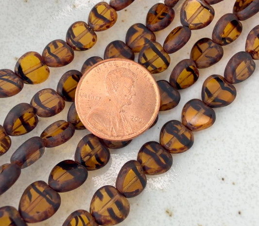 Transparent Topaz Tiger Stripe Table Cut Heart